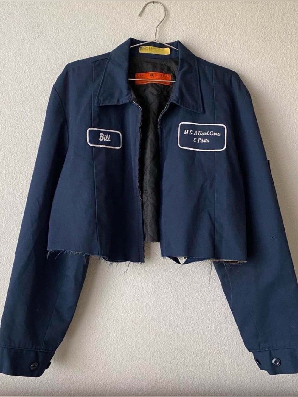 SOLD navy blue cropped mechanic work wear jacket - Picture 1 of 4